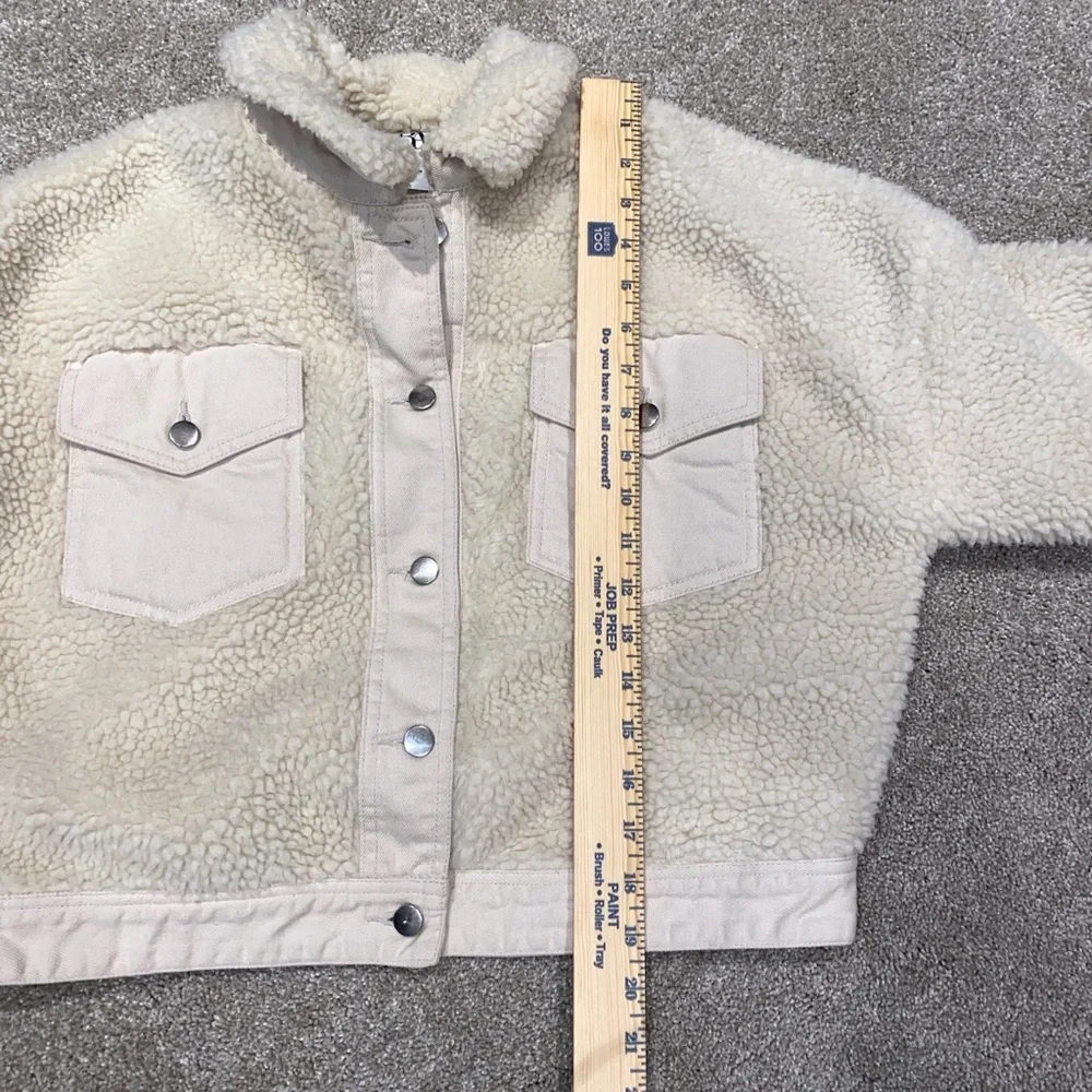 Zara Sherpa‎ Jacket Size XS Cream Off White